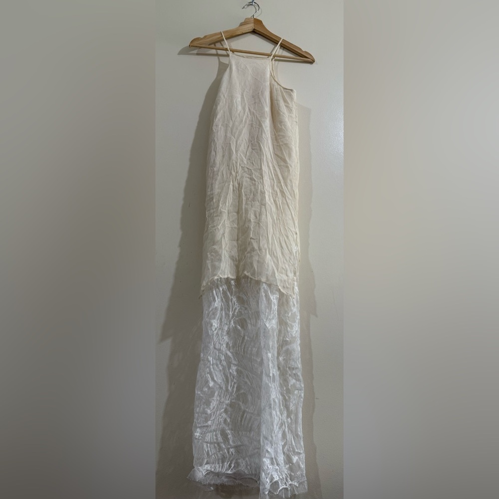 Mason Sheer Layered Cream and White Maxi Dress